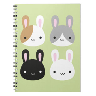 Caderno Espiral Coelhos Coelhinhos de Kawaii