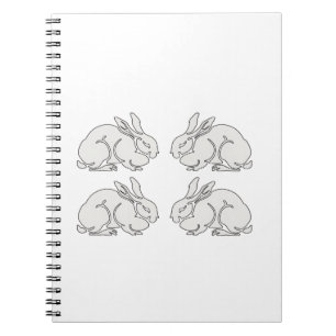 Caderno Espiral Coelhos de desenho da Vintage
