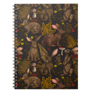 Caderno Espiral Coelhos e flora florestal 3 Notebook