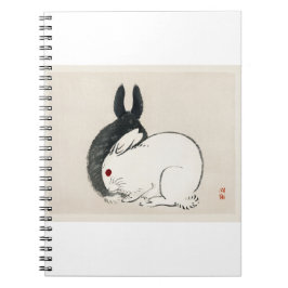 Caderno Espiral Coelhos negros e brancos de Kono Bairei