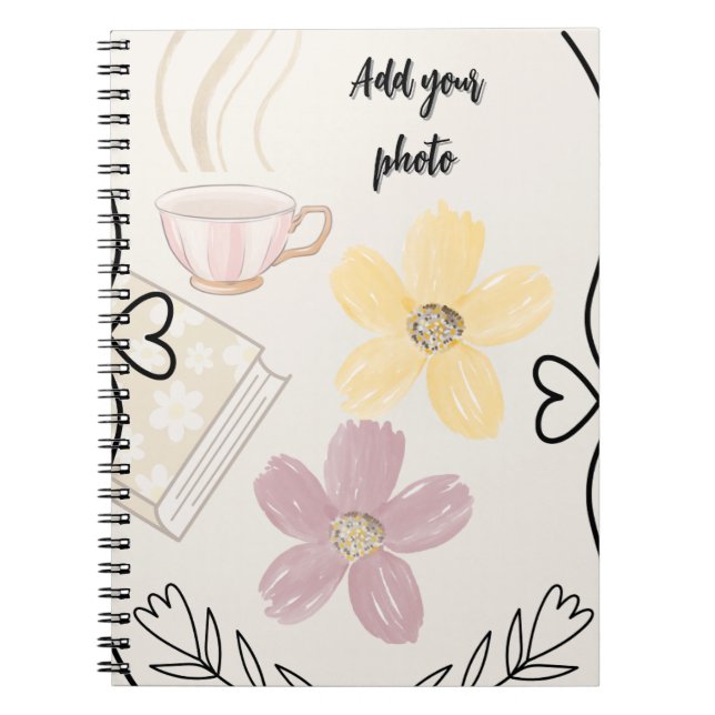 Caderno Espiral Coffee & Flowers Spiral Notebook for Book Lovers (Frente)