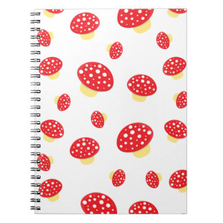 Caderno Espiral Cogumelos Cutenho de Pintinhas Vermelhas