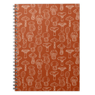 Caderno Espiral Cogumelos Desenhados: Um Fundo Bonito E Invisível.