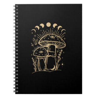 Caderno Espiral Cogumelos & Minimalismo Casa Estética Goblinco