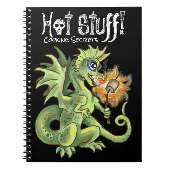 Caderno Espiral Coisa quente! Um dragão de assalto marshmellow (Frente)