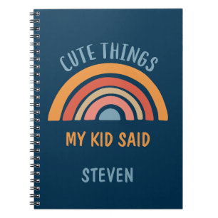 Caderno Espiral Coisas Bonitas Que Meu Filho Disse Boho Arco-Íris