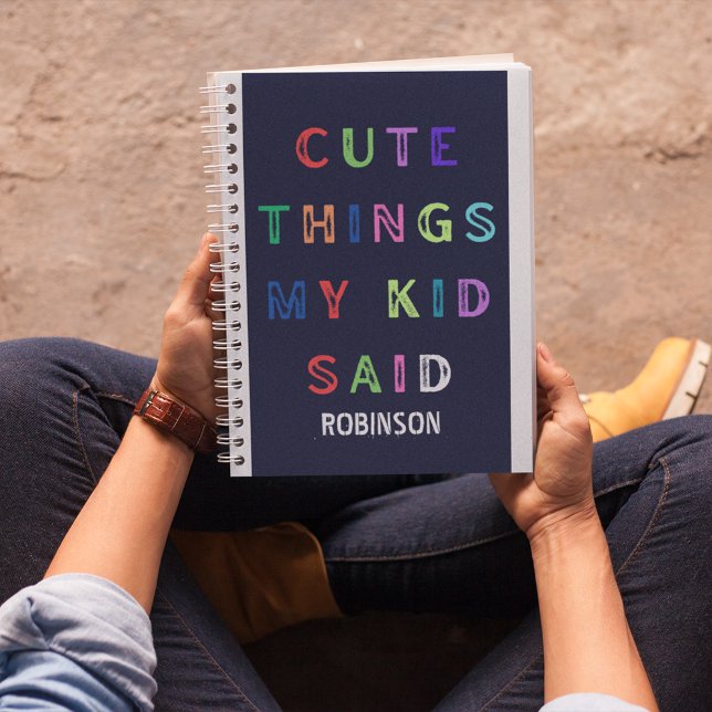 Caderno Espiral Coisas Bonitas Que Meu Filho Disse | Nome personal (Criador carregado)