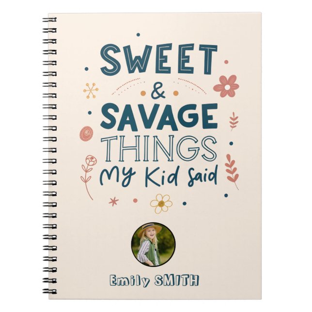 Caderno Espiral Coisas Doces e Selvagens que meu filho disse (Frente)