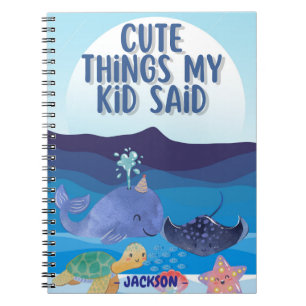 Caderno Espiral Coisas fofas que meu filho disse Peixes azuis do m
