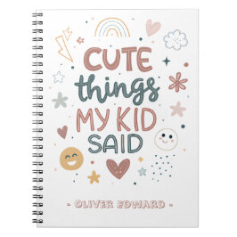 Caderno Espiral Coisas Fofas Que Meu Filho Disse Tipografia Divert