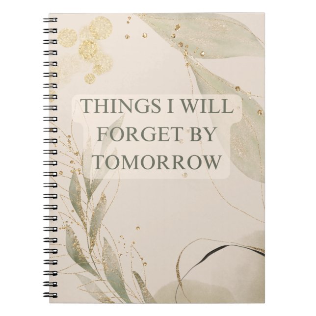 Caderno Espiral Coisas que esquecerei no notebook de amanhã (Frente)