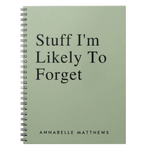 Caderno Espiral Coisas Que Eu Provavelmente Esquecerei Uma Engraça