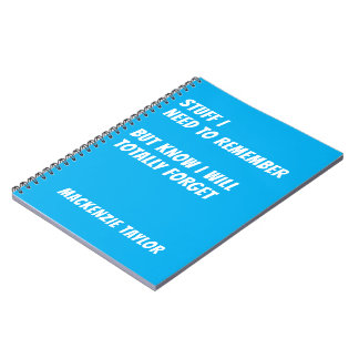 Caderno Espiral Coisas que não consigo lembrar Personalizado com o