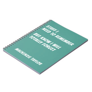 Caderno Espiral Coisas que não consigo lembrar Personalizado com o