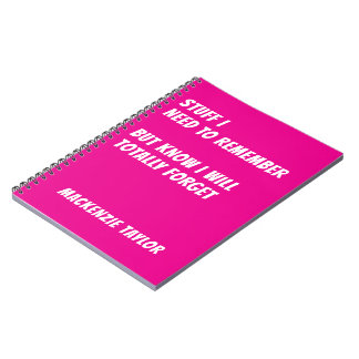 Caderno Espiral Coisas que não consigo lembrar Personalizado com s
