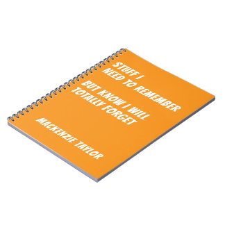Caderno Espiral Coisas que não consigo lembrar Personalizado com s
