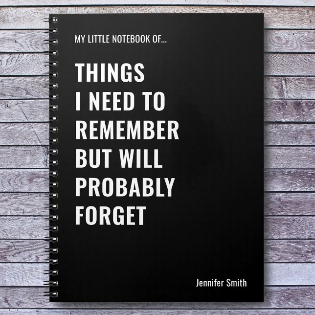 Caderno Espiral Coisas que preciso lembrar de uma citação engraçad (Criador carregado)