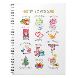 Caderno Espiral Coisas Whimsical para fazer todos os dias