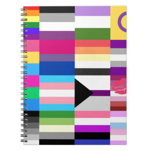 Caderno Espiral Colagem da bandeira do orgulho de LGBT