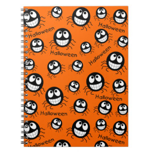 Caderno Espiral Colagem de Aranha Feliz Halloween