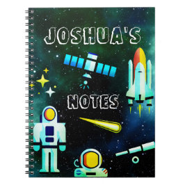 Caderno Espiral Colagem de Astronautas Divertidos