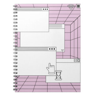 Caderno Espiral Colagem de elementos de interface do usuário. Cybe