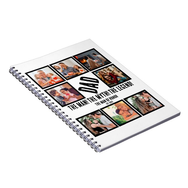 Caderno Espiral Colagem de Fotografias com Oferta de Pai Engraçado (Lado Direito)