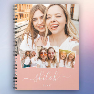 Caderno Espiral Colagem de Fotografias de Tendy Modern Script 4 Pe