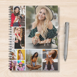 Caderno Espiral Colagem de Fotografias Múltiplas Simples Personali