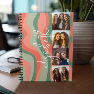 Caderno Espiral Colagem de Fotografias - ondas retrógradas - nome