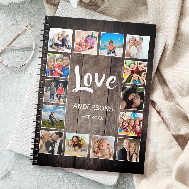 Caderno Espiral Colagem de Fotografias Personalizada Farmhouse Rus (Criador carregado)