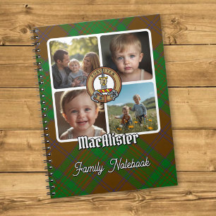 Caderno Espiral Colagem de Fotos da Família MacAlister de Glenbarr