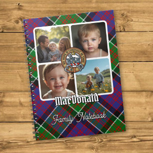 Caderno Espiral Colagem de Fotos da Família MacDonald de Clanranal