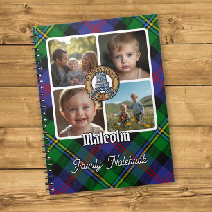 Caderno Espiral Colagem de Fotos da Família Malcolm