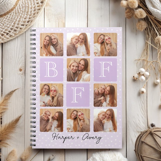 Caderno Espiral Colagem de Fotos Personalizada dos Melhores Amigos (Celebrate your unbreakable bond with this "Best Friends Forever" photo notebook! )