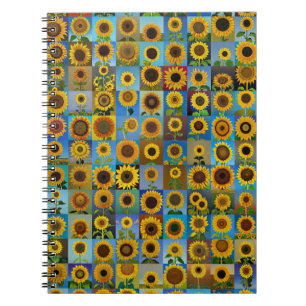 Caderno Espiral Colagem de girassóis