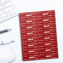 Colagem de Nome Personalizado Vermelho Moderno