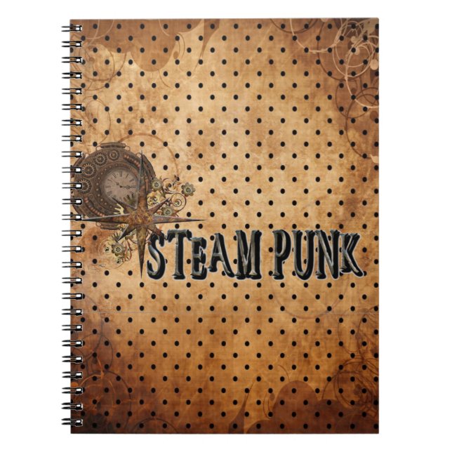 Caderno Espiral Colagem de Palavras Steampunk (Frente)