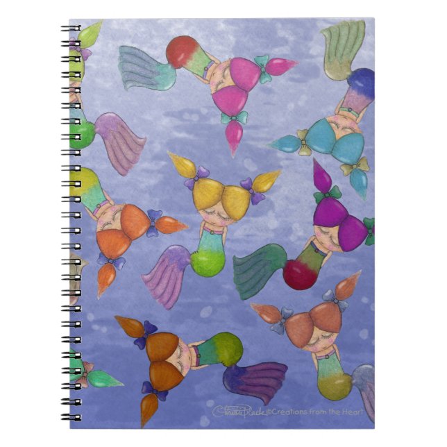 Caderno Espiral Colagem de Sereias (Frente)