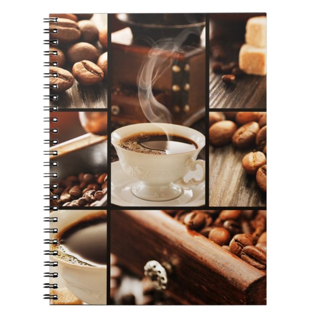 Caderno Espiral Colagem do café (Frente)