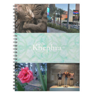 Caderno Espiral Colagem e nome do Pale Jade Batik