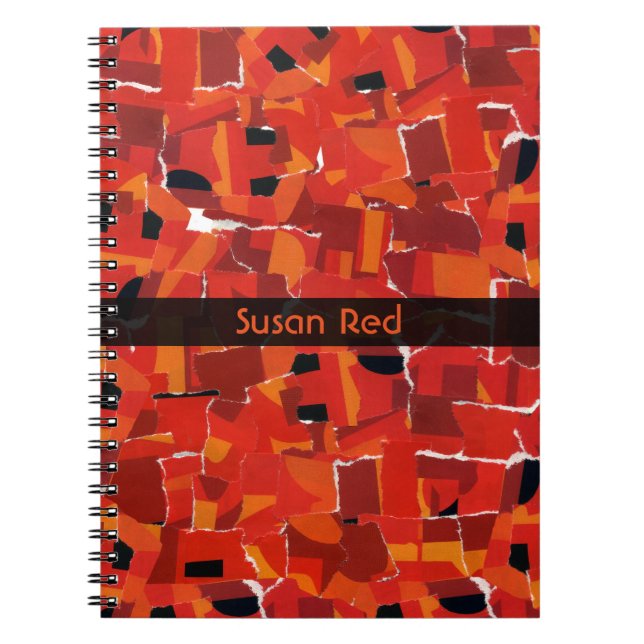 Caderno Espiral Colagem Mosaico Falso Quente (Frente)