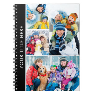 Caderno Espiral Colagem Personalizada de 4 Fotos Cor Personalizada