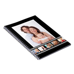 Caderno Espiral Colagem Personalizada de Fotos do Reel de Filme Pe