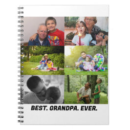 Caderno Espiral Colagem personalizada do Melhor Avô de 6 Fotos
