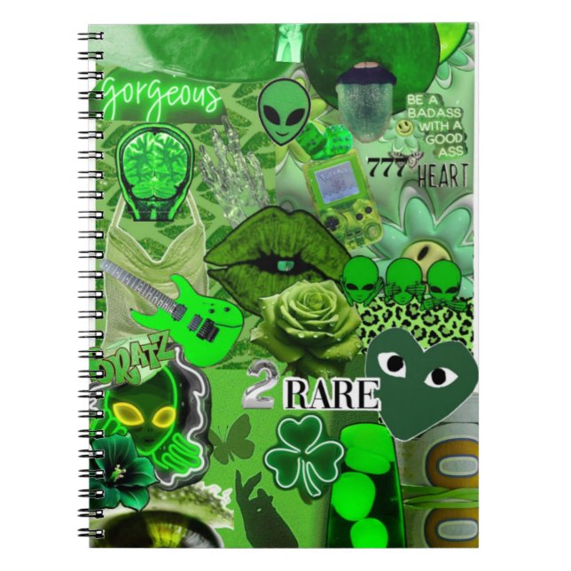 Caderno Espiral Colagem Verde Raras - Estética e Visibilidade Alie (Frente)