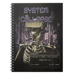 Caderno Espiral Colapso do Sistema - Streetwear Techno-Dystopian