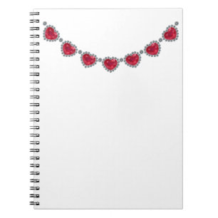 Caderno Espiral Colar bonito do rubi da mulher