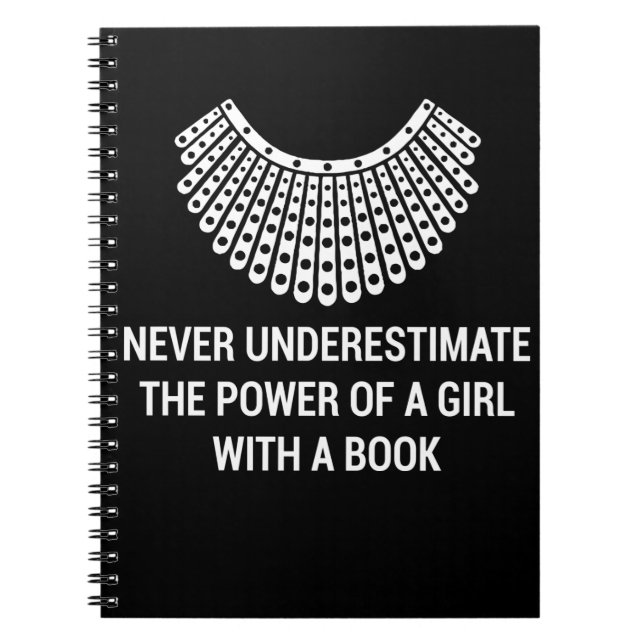 Caderno Espiral Colar dissidente RBG, Ruth Bader GINSBURG Feminism (Frente)