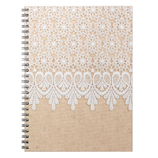 Caderno Espiral Colar Ornamental Branca sobre design tecido